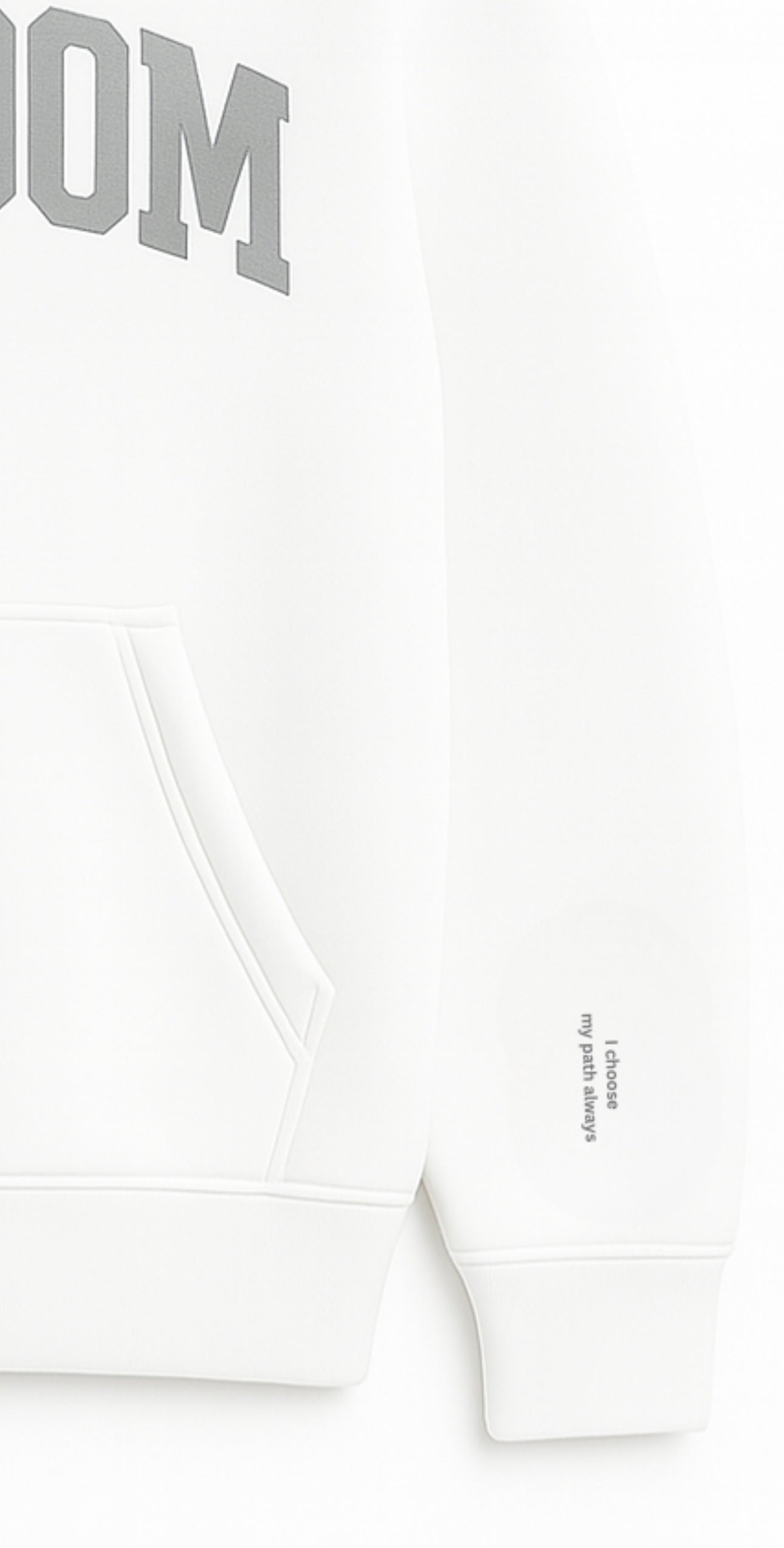 Premium FREEDOM White Embroidered Hoodie – 430 GSM Cotton Fleece | Made in Italy