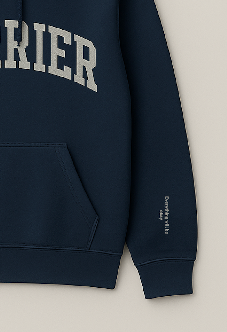 WORRIER Hoodie – Deep Navy Edition | Italian-Made 430 GSM Embroidered Hoodie