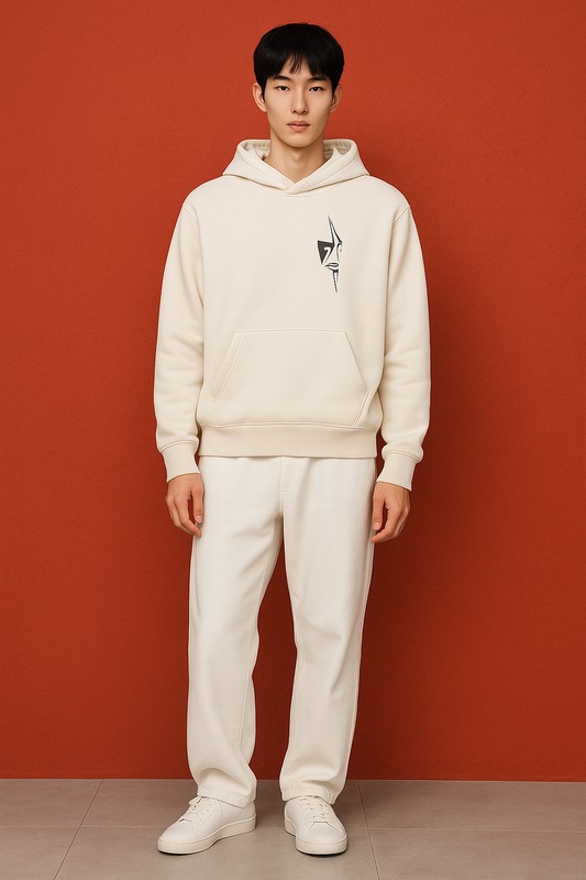 Ivory Graphic Emblem Hoodie