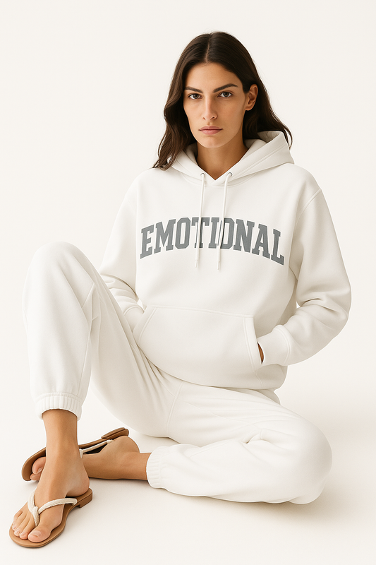 EMOTIONAL Hoodie – Premium 430 GSM Embroidered Cotton Fleece | Made in Italy