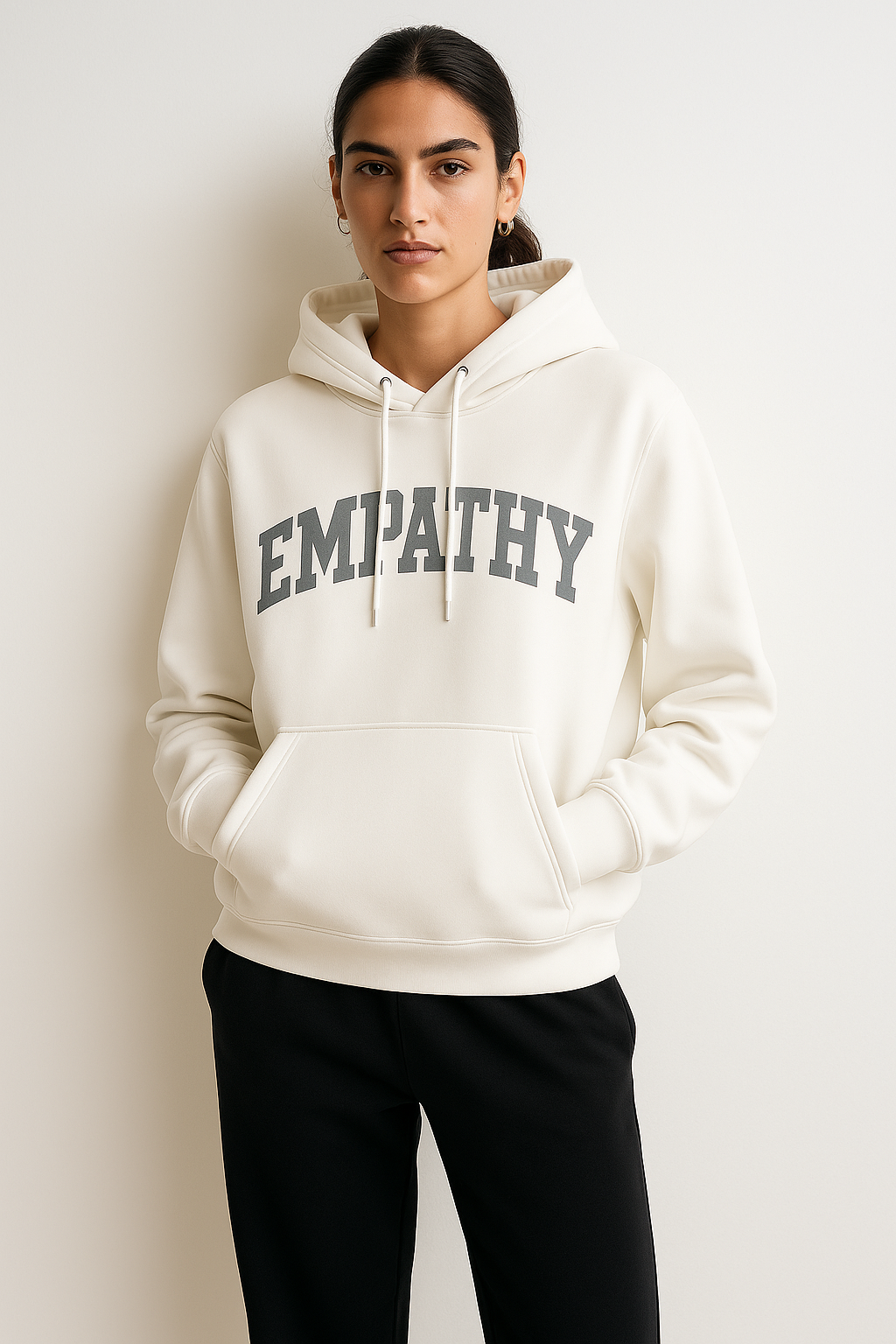 EMPATHY Embroidered Hoodie – Premium 430 GSM Cotton Fleece | Made in Italy