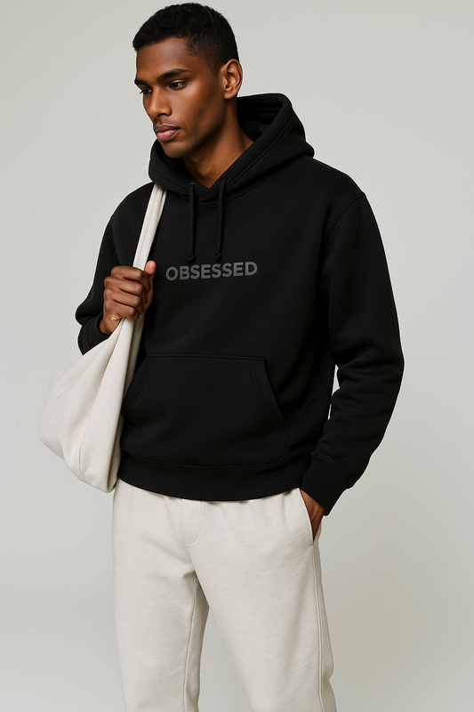 OBSESSED Hoodie  | Made in Italy | Premium Black Hoodie for High-Performers