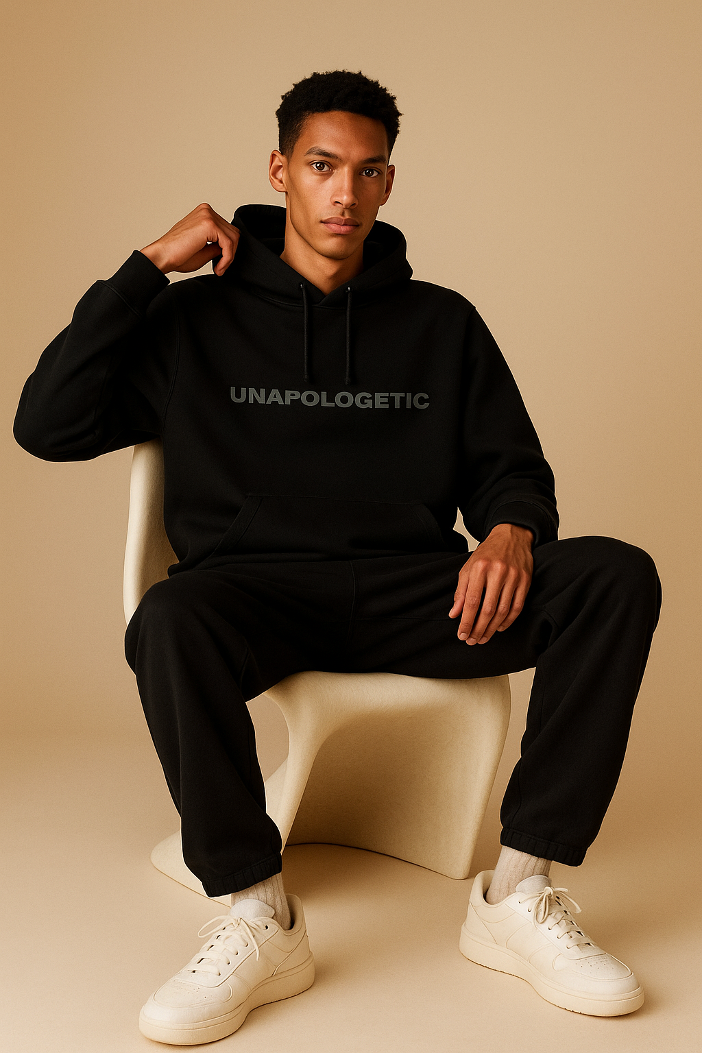 UNAPOLOGETIC Hoodie  | Made in Italy | Premium Black Statement Hoodie for Confident Men