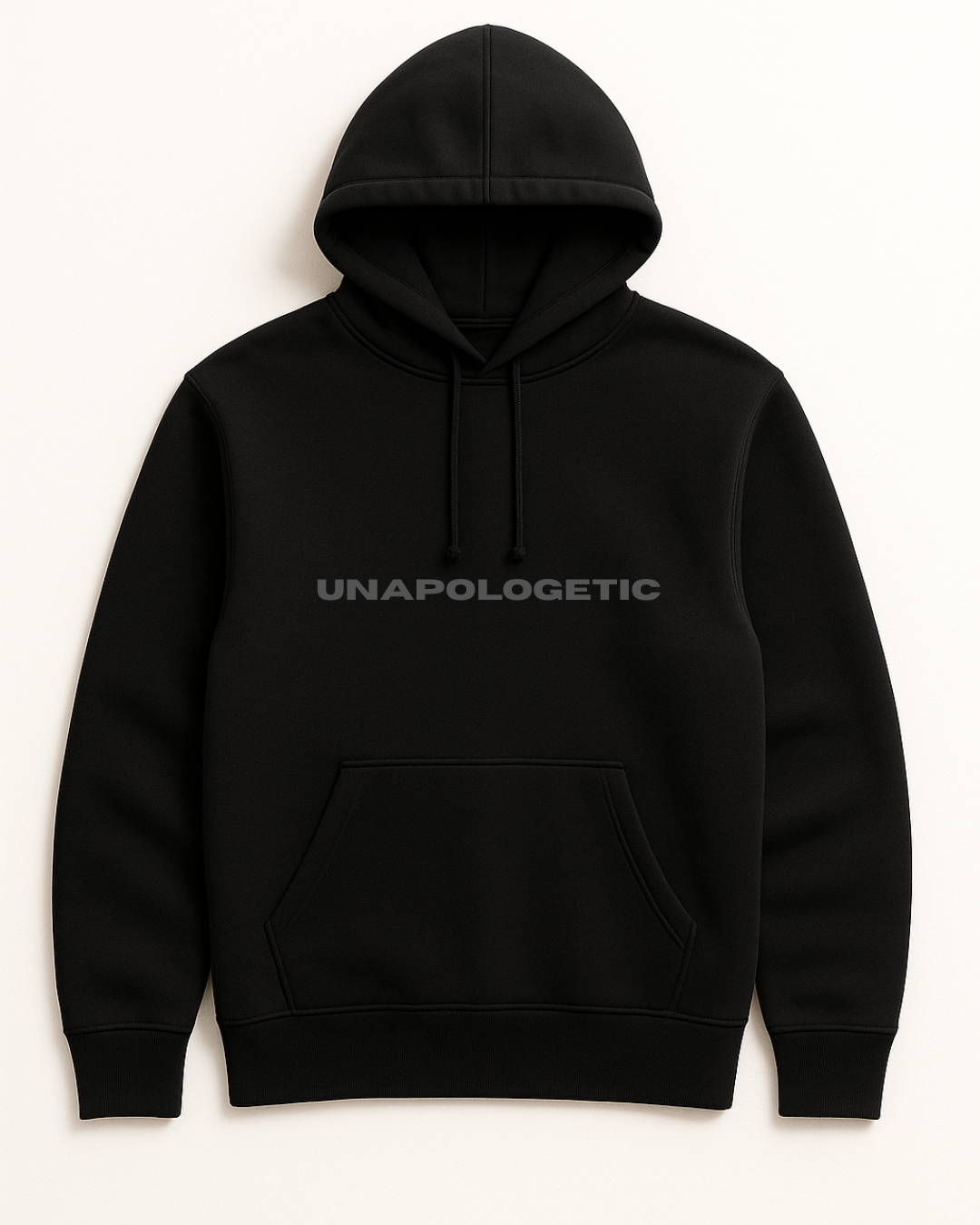 UNAPOLOGETIC Hoodie  | Made in Italy | Premium Black Statement Hoodie for Confident Men