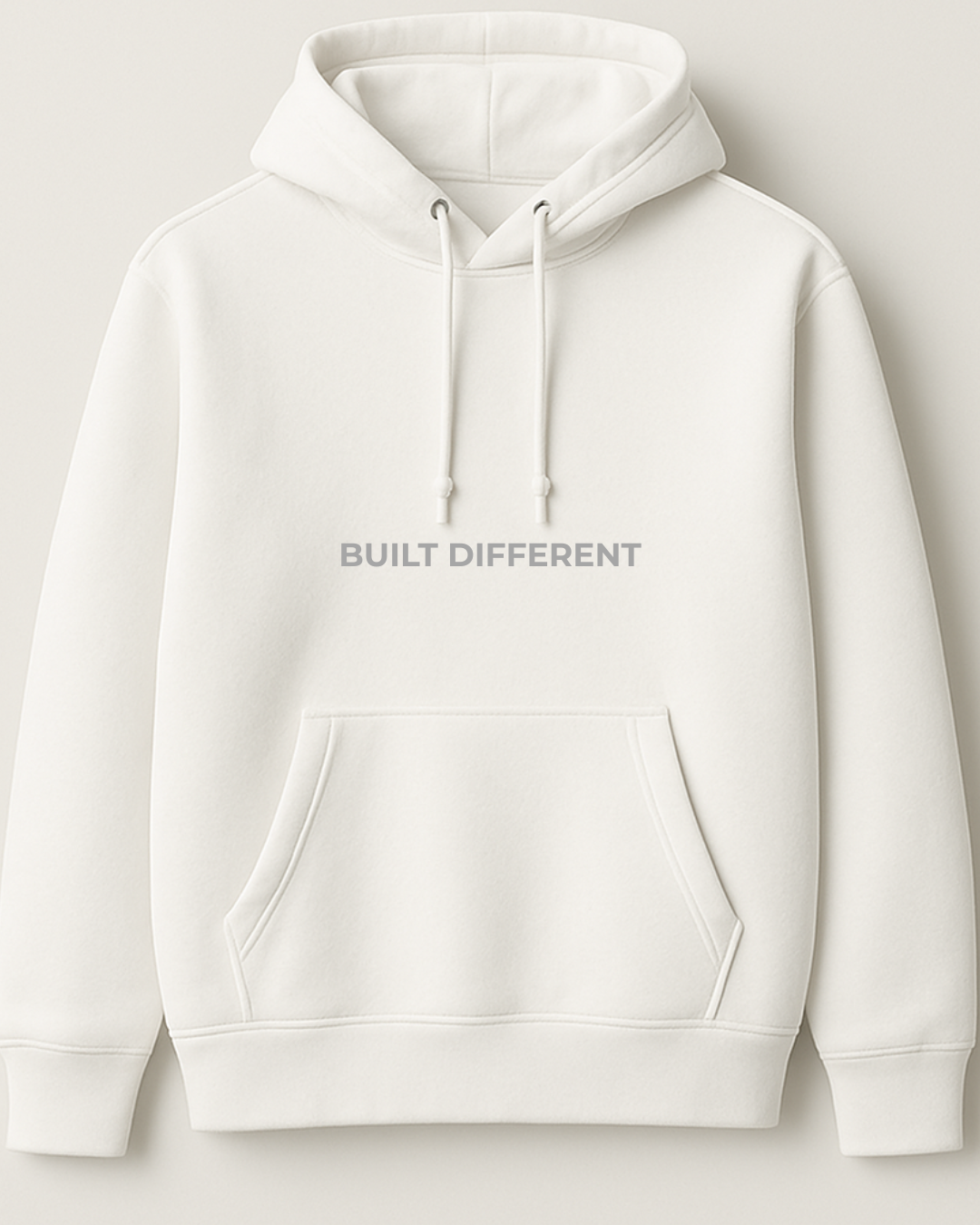 BUILT DIFFERENT Hoodie | Made in Italy | Premium Off-White Motivational Hoodie for Men