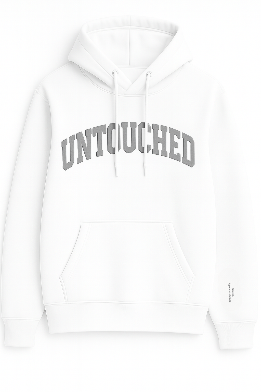 UNTOUCHED Hoodie – White Edition 430 GSM | Italian Embroidered Heavy Hoodie