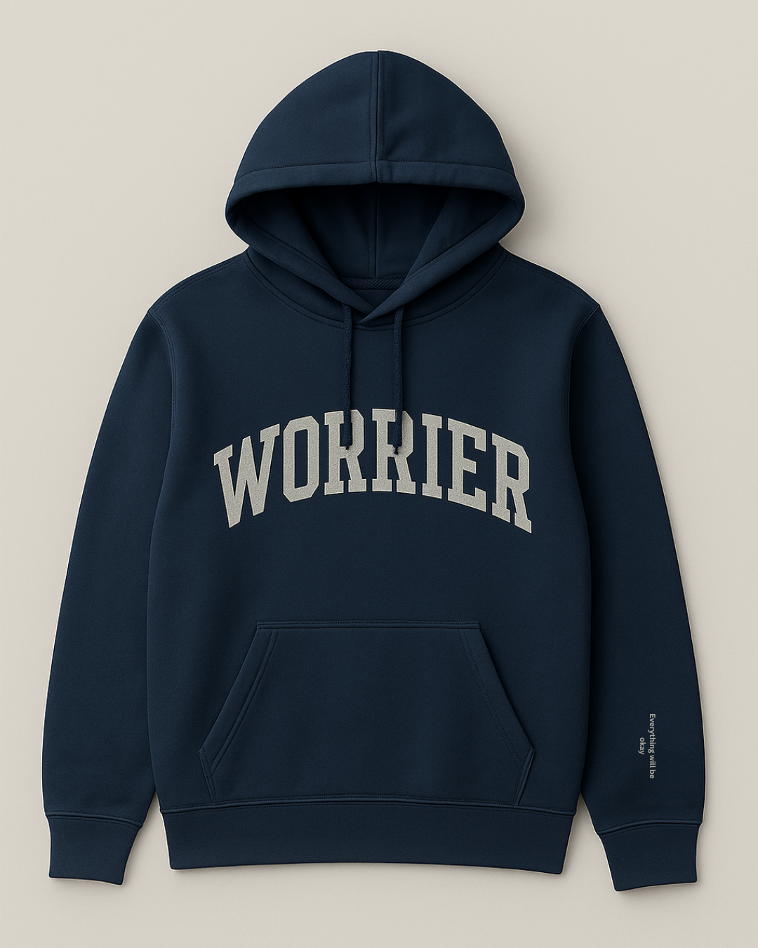 WORRIER Hoodie – Deep Navy Edition | Italian-Made 430 GSM Embroidered Hoodie